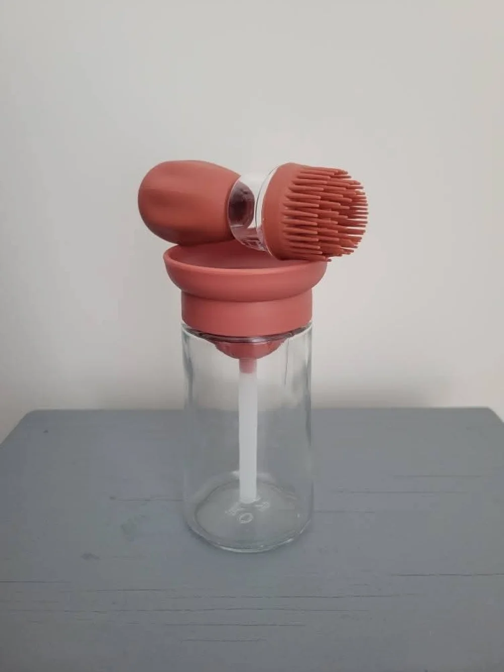 Silicone Pump Dispenser Bottle - Coral Pink